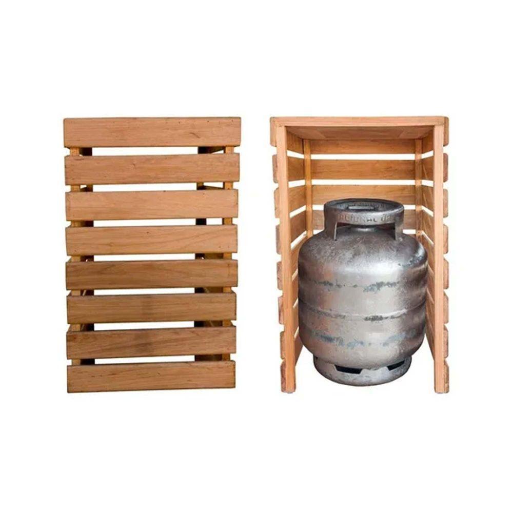 Porta Botijão De Gás Móvel Aparador Para Cozinha C- Ladrilho - 1