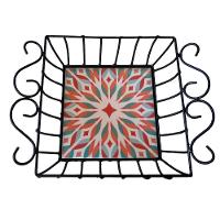 Fruteira De Mesa Ferro E Azulejo Quadrada Grande Pra Cozinha Azulejo G1 - 5