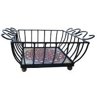 Fruteira De Mesa Ferro E Azulejo Quadrada Grande Pra Cozinha Azulejo G6 - 3