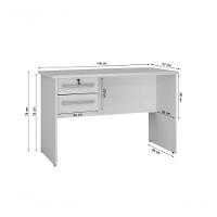 Escrivaninha Mesa Para Computador Byte 2 Gavetas Com Chave Valdemoveis - 3