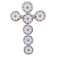 Crucifixo Adornado Em Flores 3d Madeira Maciça Artesanal. - 1