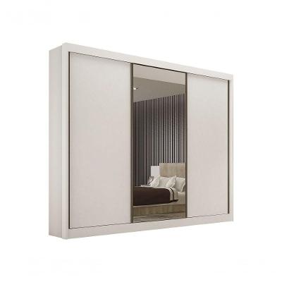 Guarda Roupa Casal São Paulo Gold 3 Portas de Correr 6 Gavetas Branco MDF