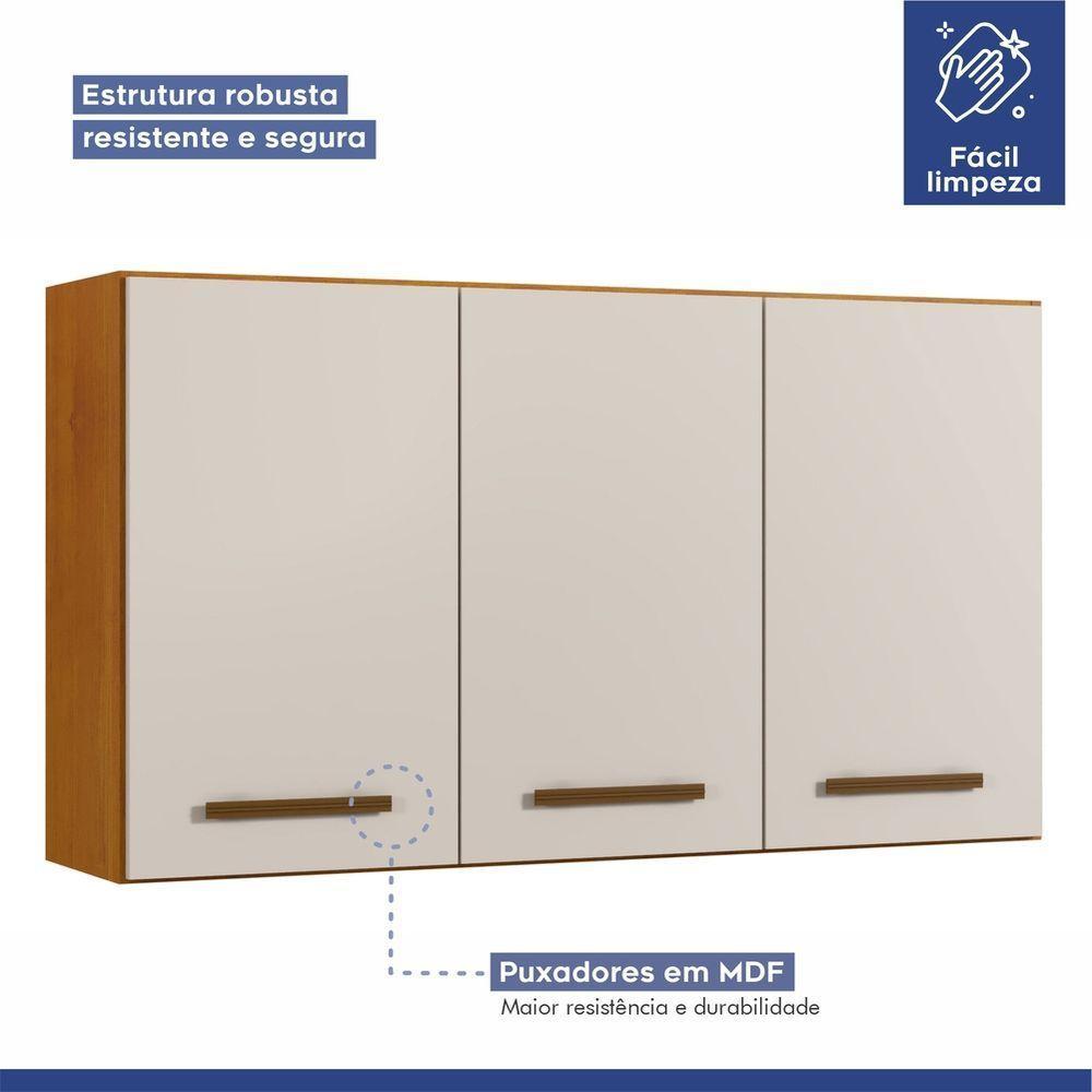 Cozinha Completa 10 Portas 3 Gavetas Atenas Kaiki Moveis Nature-off White - 6