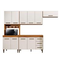 Cozinha Completa 10 Portas 3 Gavetas Atenas Kaiki Moveis Nature-off White - 8