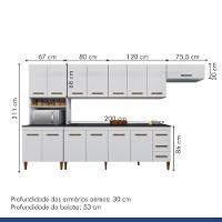 Cozinha Completa 14 Portas 3 Gavetas Atenas Kaiki Moveis Branco - 7