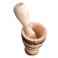 Pilão Socador De Temperos Feito Em Madeira Maciça Artesanal Rústico - 2