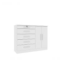 Comoda Istambul 5 Gavetas 2 Portas Tcil Neve - 1