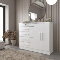 Comoda Istambul 5 Gavetas 2 Portas Tcil Neve - 3