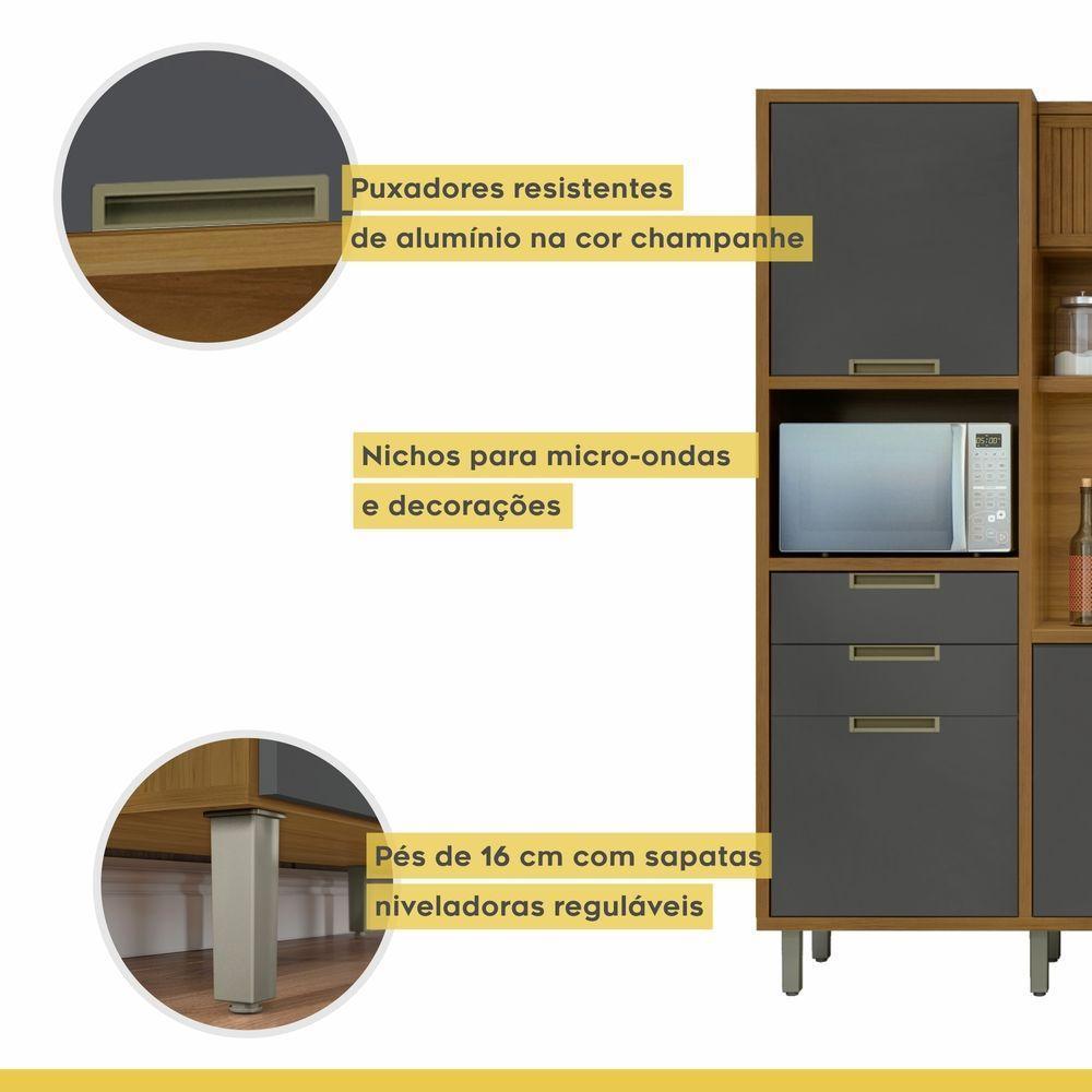 Cozinha Compacta 6 Portas 2 Gavetas Loft Imperatriz Nesher Móveis - 3