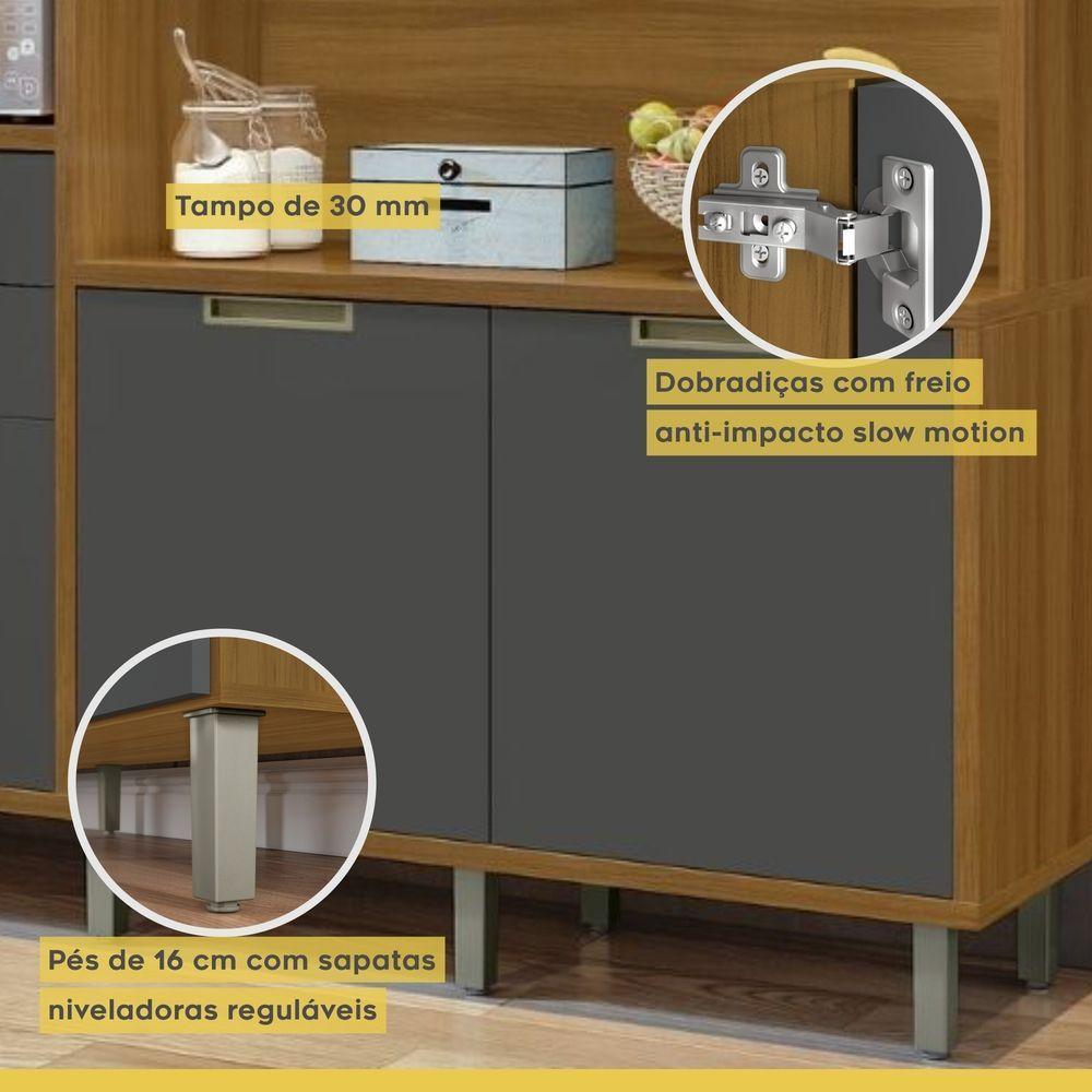 Cozinha Compacta 6 Portas 2 Gavetas Loft Imperatriz Nesher Móveis - 4