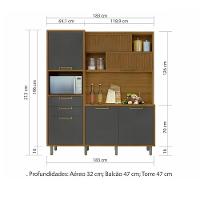 Cozinha Compacta 6 Portas 2 Gavetas Loft Imperatriz Nesher Móveis - 8