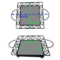 Fruteira De Mesa Bandeja Ferro E Azulejo Quadrada Premium Cozinha Azulejo G5 - 3