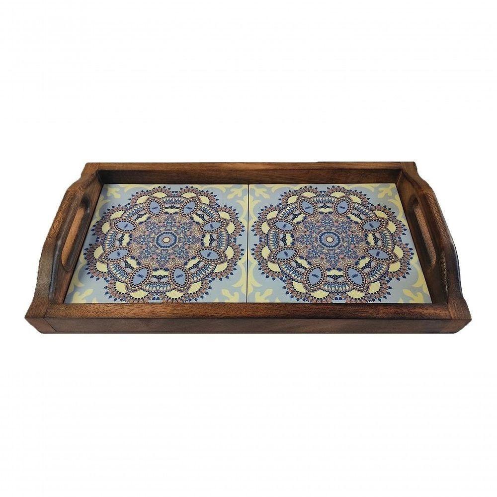 Bandeja Café Da Manhã Grande Com 2 Azulejos Azulejo G6 - 4