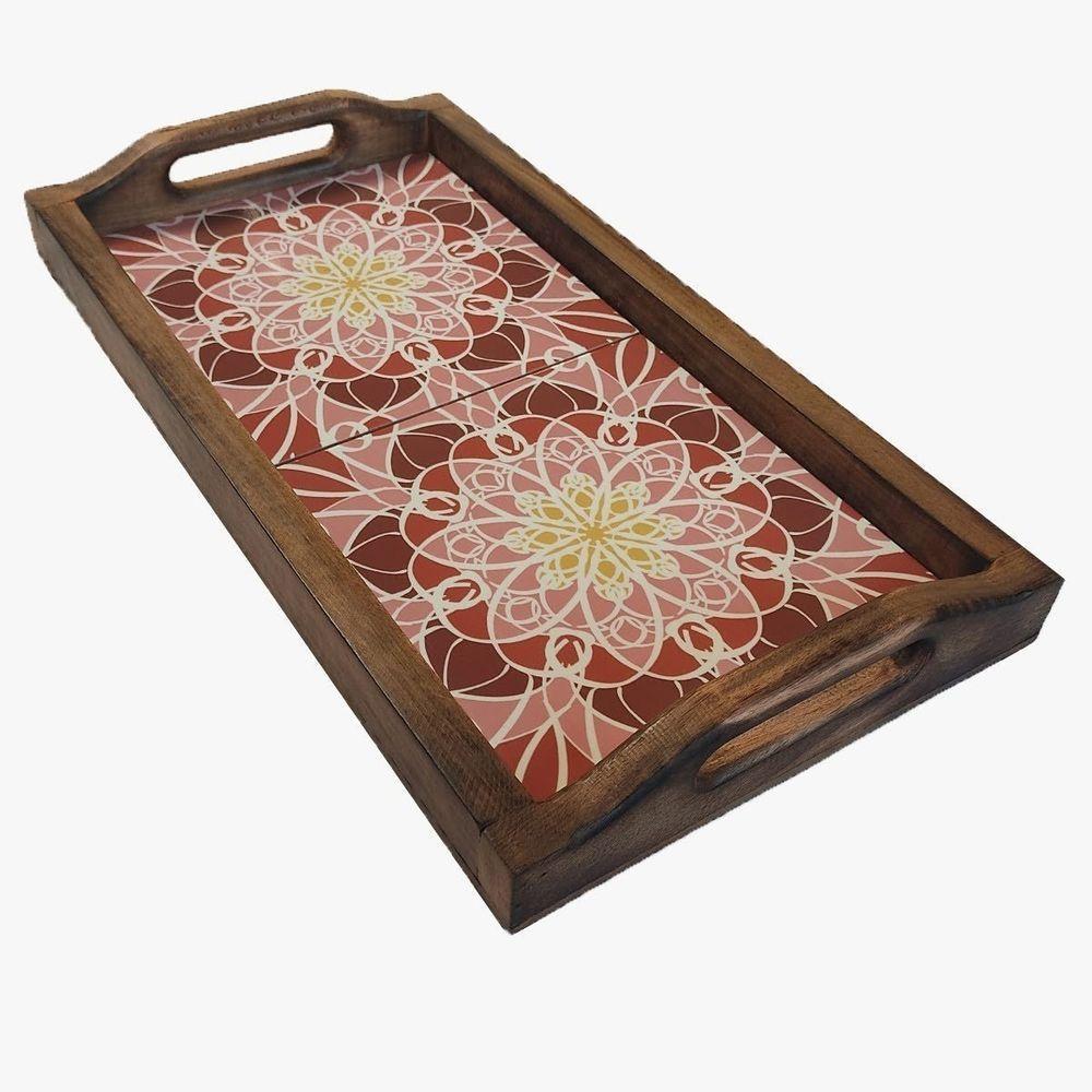 Bandeja Café Da Manhã Grande Com 2 Azulejos Azulejo G5 - 1