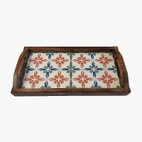 Bandeja Café Da Manhã Grande Com 2 Azulejos Azulejo G8 - 4