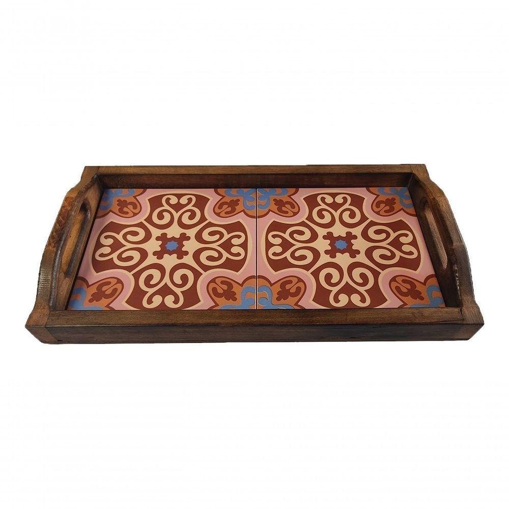 Bandeja Café Da Manhã Grande Com 2 Azulejos Azulejo G4 - 4