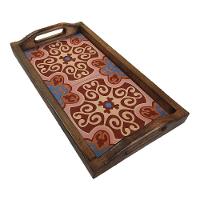 Bandeja Café Da Manhã Grande Com 2 Azulejos Azulejo G4 - 1