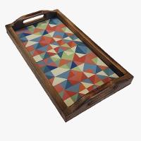 Bandeja Café Da Manhã Grande Com 2 Azulejos Azulejo G7 - 1