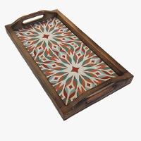 Bandeja Café Da Manhã Grande Com 2 Azulejos Azulejo G1 - 1