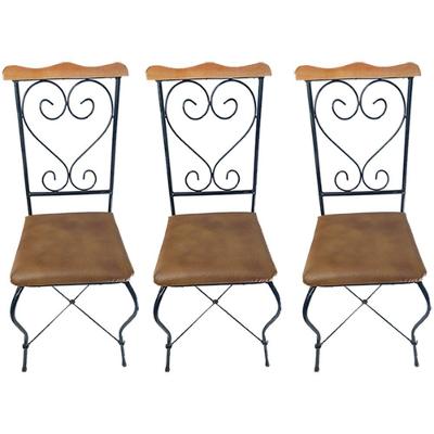 Cadeira Estofada Impermeável De Ferro Artesanal Kit Com 3