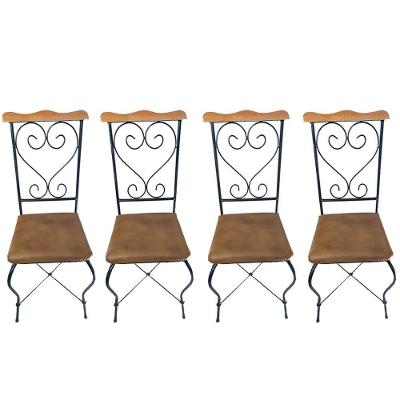 Cadeira Estofada Impermeável De Ferro Artesanal Kit Com 4