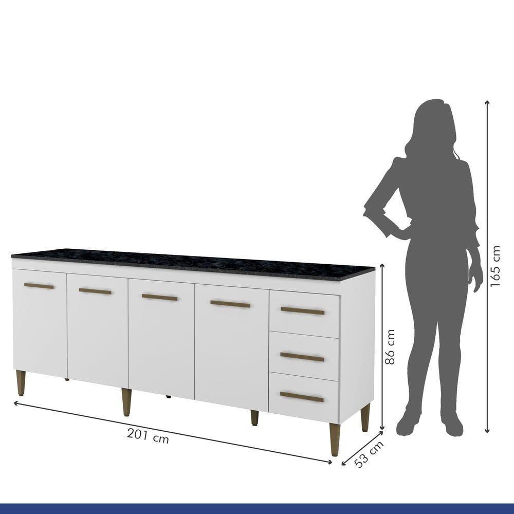 Balcão Atenas 4 Portas E 3 Gavetas Kaiki Moveis - 2