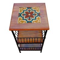 Fruteira De Ferro E Madeira 2 Andares Com Ladrilho Hidráulico Artesanal Ladrilho A1 - 6