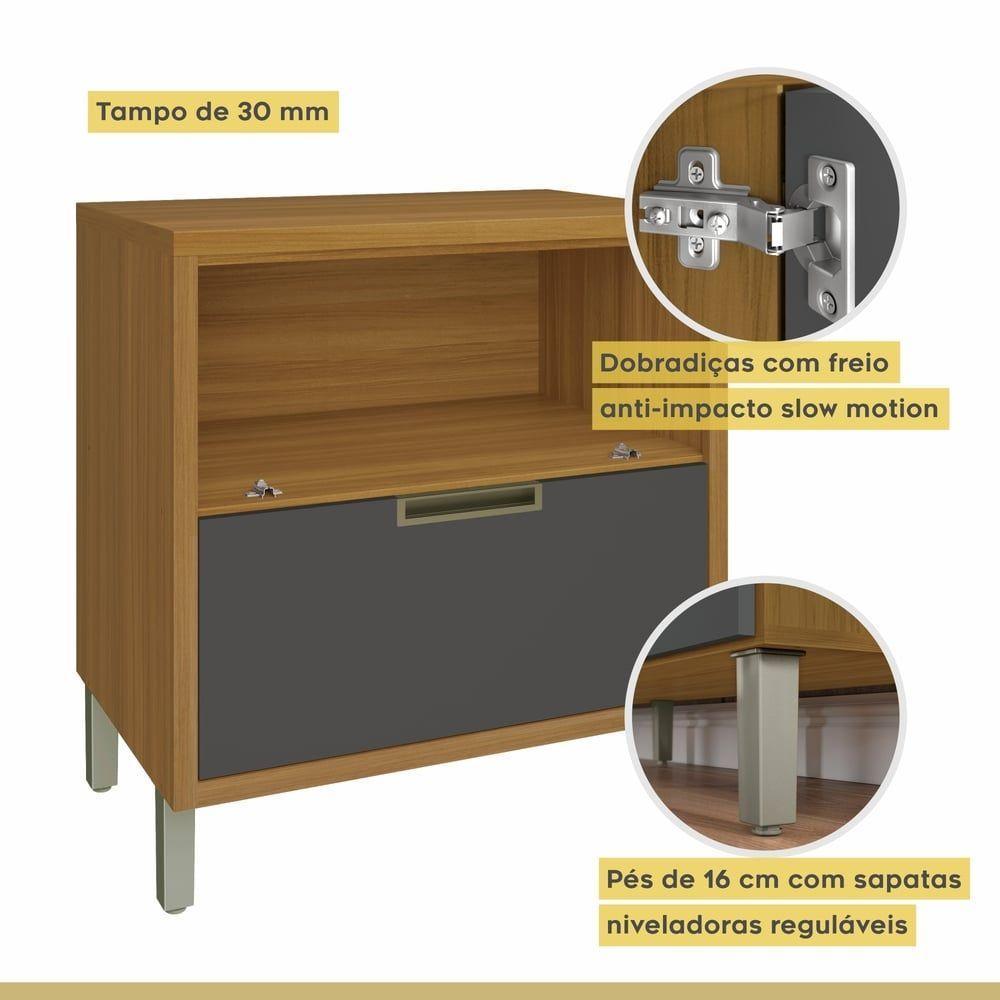 Balcão Para Cozinha 1 Porta 1 Gaveta Imperatriz Nesher Móveis - 3