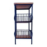 Fruteira De Ferro E Madeira 2 Andares Com Ladrilho Hidráulico Artesanal Ladrilho A5 - 7