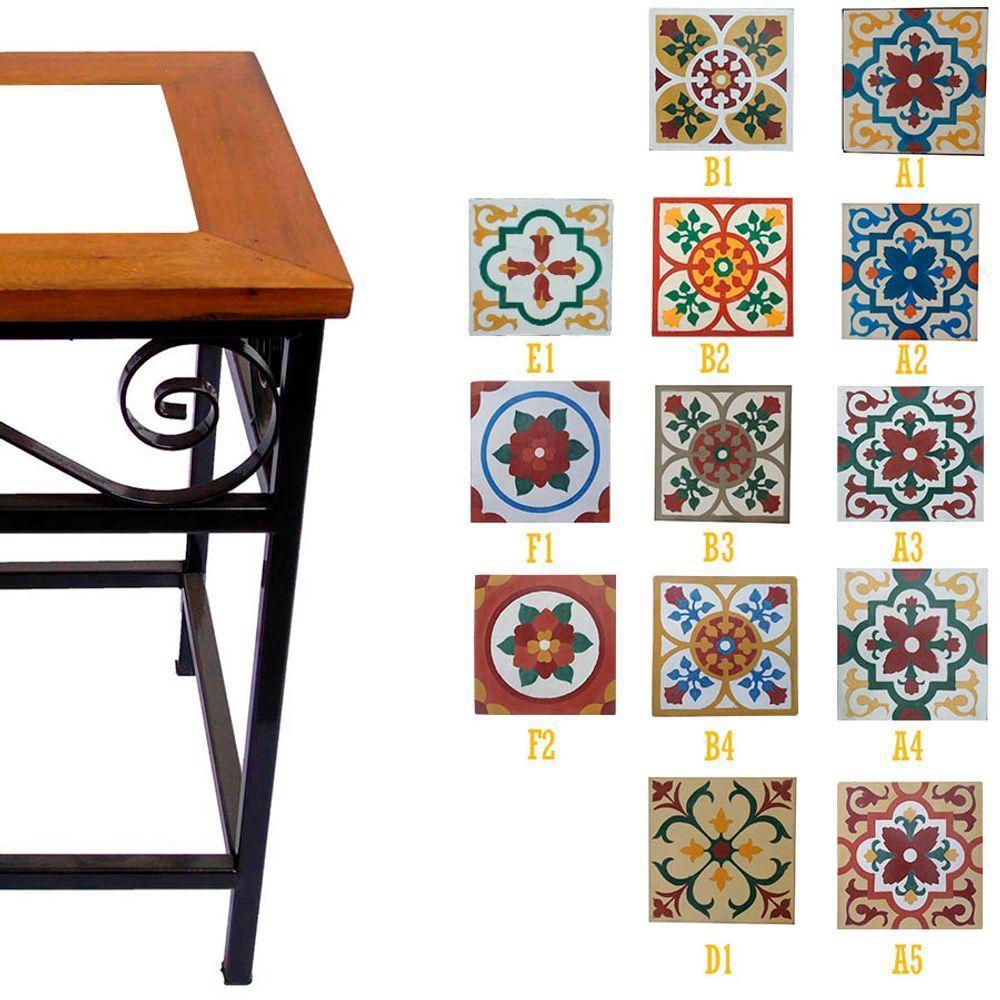 Kit 2 Bancos De Ferro E Madeira Rústico Com Ladrilho A1 - 4