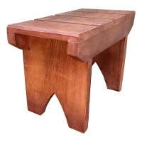 Mini Banquinho Pedicure De Madeira Maciça Artesanal Rústico Cor Marrom - 1