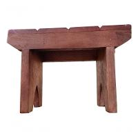 Mini Banquinho Pedicure De Madeira Maciça Artesanal Rústico Cor Marrom - 2