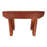 Mini Banquinho Pedicure De Madeira Maciça Artesanal Rústico Cor Marrom - 5