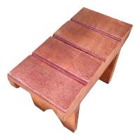 Mini Banquinho Pedicure De Madeira Maciça Artesanal Rústico Cor Marrom - 6