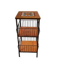 Fruteira De Ferro E Madeira 2 Andares Com Ladrilho Hidráulico Artesanal Ladrilho B2 - 5