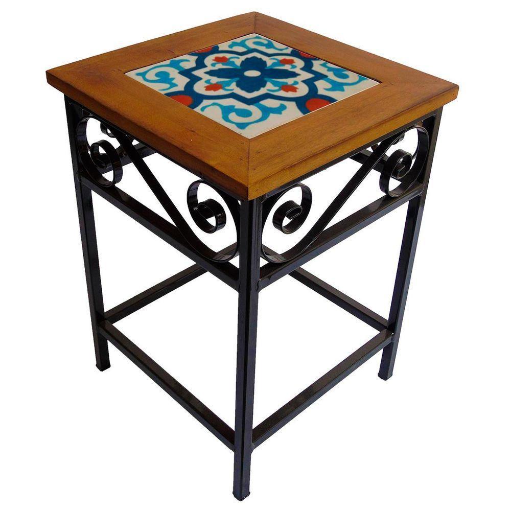 Kit 2 Bancos De Ferro E Madeira Rústico Com Ladrilho A2 - 6