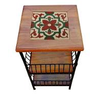 Fruteira De Ferro E Madeira 2 Andares Com Ladrilho Hidráulico Artesanal Ladrilho A3 - 6