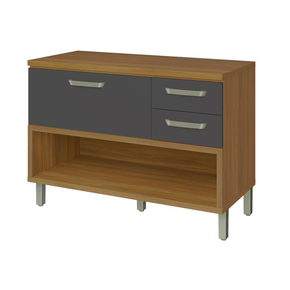 Balcão De Cozinha 1 Porta 2 Gavetas Com Caixa Organizadora 120cm Princesa Nesher Móveis - 8