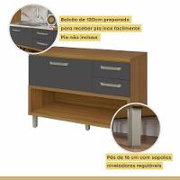 Balcão De Cozinha 1 Porta 2 Gavetas Com Caixa Organizadora 120cm Princesa Nesher Móveis - 2