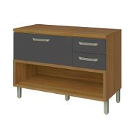 Balcão De Cozinha 1 Porta 2 Gavetas Com Caixa Organizadora 120cm Princesa Nesher Móveis - 8