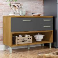 Balcão De Cozinha 1 Porta 2 Gavetas Com Caixa Organizadora 120cm Princesa Nesher Móveis - 9