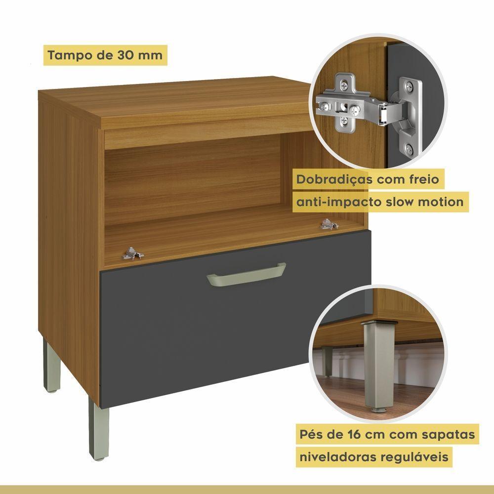 Balcão 1 Porta 1 Gaveta 80cm Em Mdf Princesa Nesher - 5