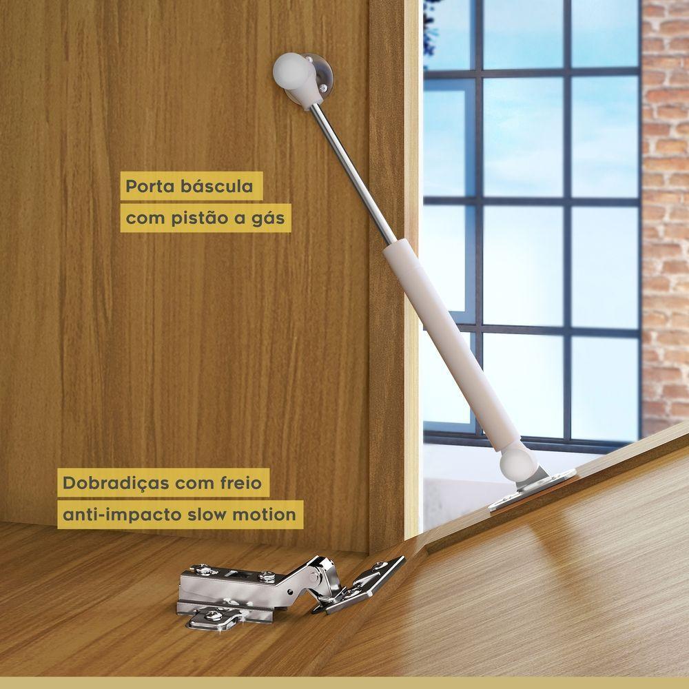 Balcão De Cozinha 1 Porta 2 Gavetas Com Caixa Organizadora 120cm Princesa Nesher Móveis - 8