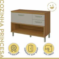 Balcão De Cozinha 1 Porta 2 Gavetas Com Caixa Organizadora 120cm Princesa Nesher Móveis - 6