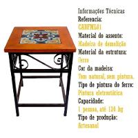 Kit 2 Bancos De Ferro E Madeira Rústico Com Ladrilho Hidráulico A1 - 3