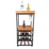 Aparador Adega 2 Prateleiras Com Rodinhas Ferro E Madeira Artesanal - 1