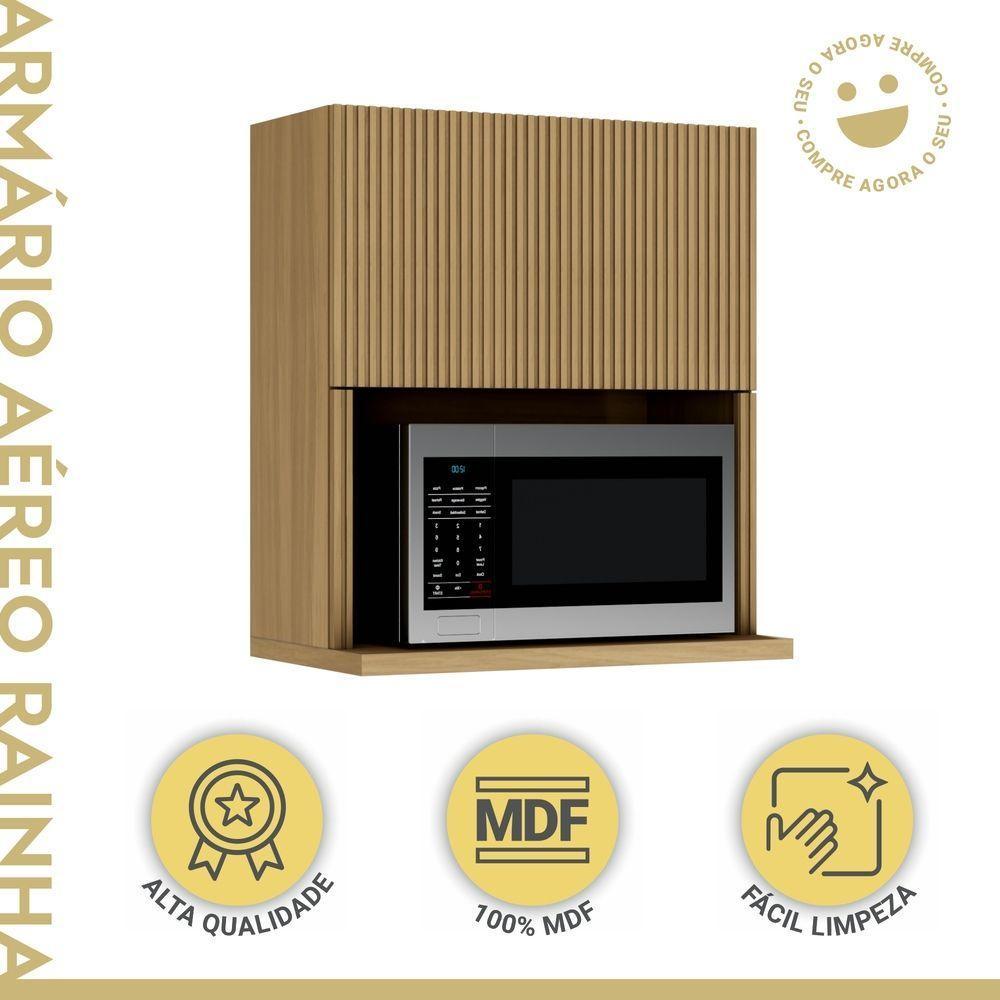 Armário Aéreo Micro 1 Porta Basculante 70cm 100% Mdf Rainha - 3