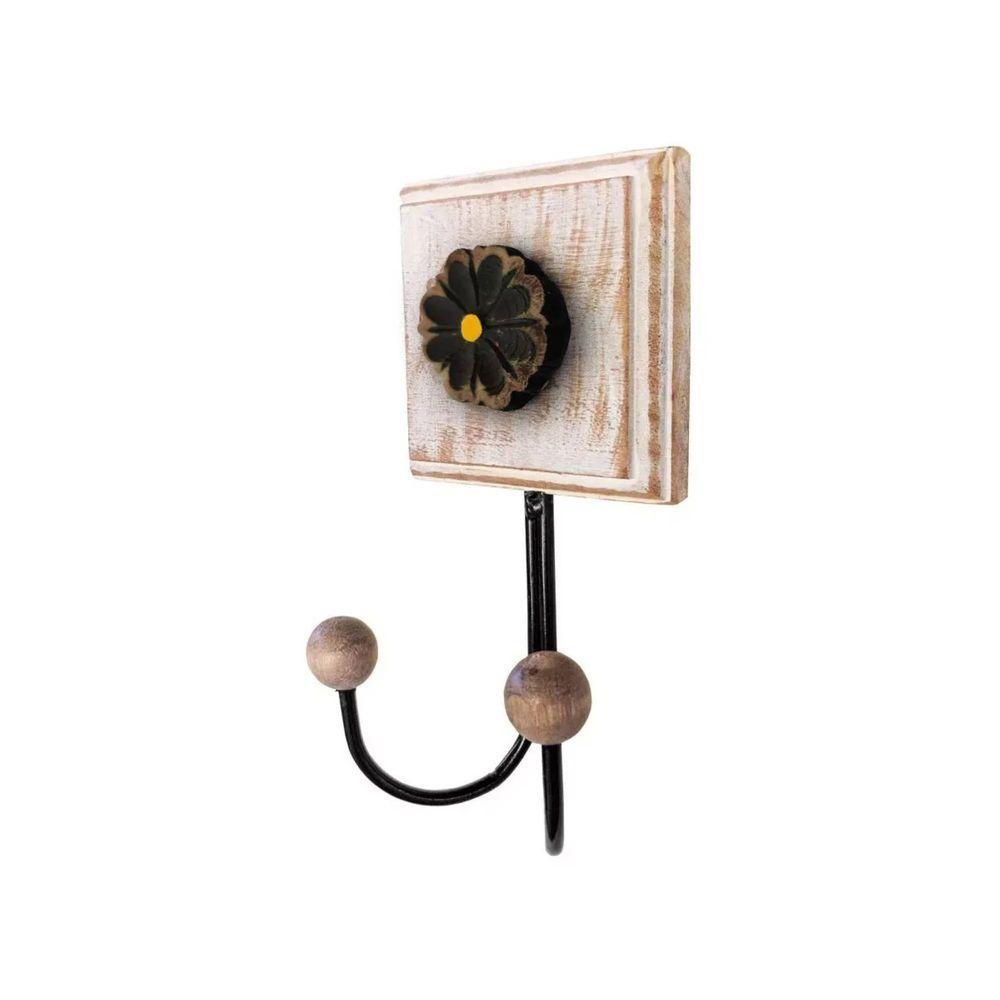 Kit Banheiro Com 2 Toalheiros Duplos + Porta Papel Higiênico + Toalheiro Rustico Artesanal Cor Preto - 4