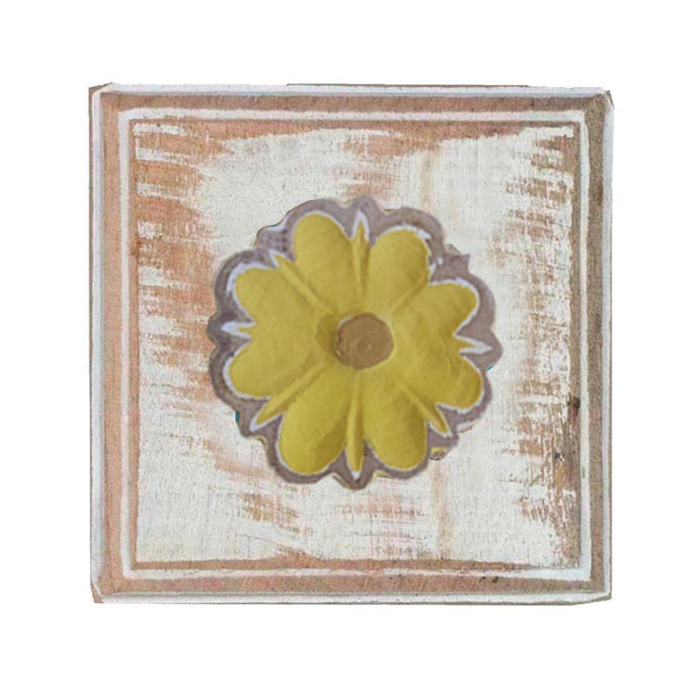 Kit Banheiro Com 2 Toalheiros Duplos + Porta Papel Higiênico + Toalheiro Rustico Artesanal Cor Amarelo - 2