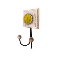 Kit Banheiro Com 2 Toalheiros Duplos + Porta Papel Higiênico + Toalheiro Rustico Artesanal Cor Amarelo - 3